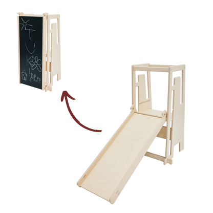 Toboggan Tuki® avec tableau noir, Bouleau arctique
